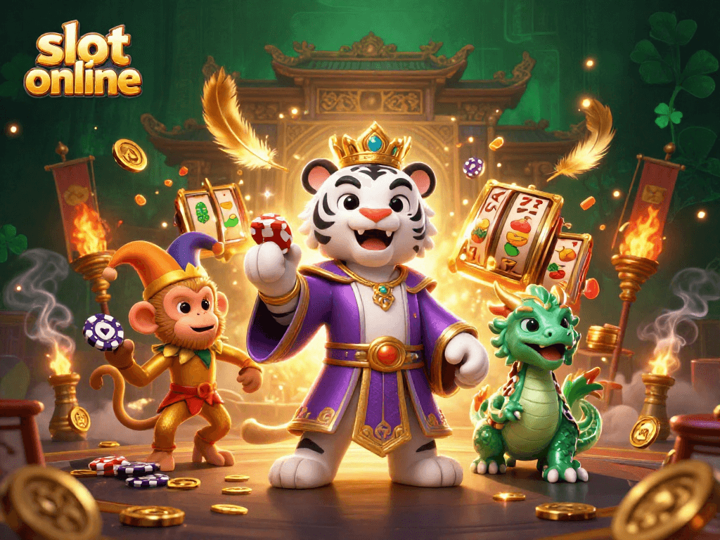 Menawarkan pengalaman bermain slot online yang seru dengan simbol slot dan karakter menarik.