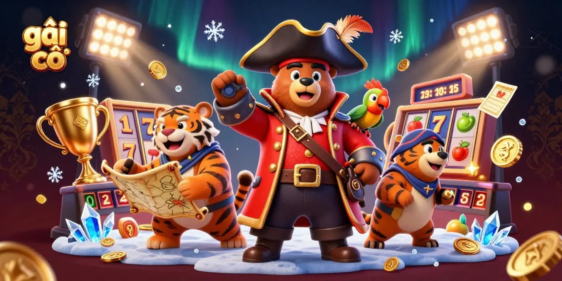 Engage in thrilling slot adventures with gái gọi and treasure-seeking characters in an exciting casino atmosphere.