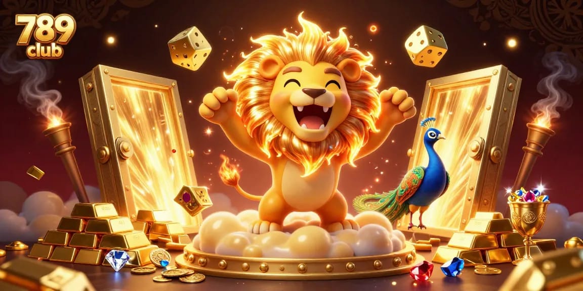 Experience high-stakes action with 789 club's vibrant 3D casino illustration featuring golden elements.