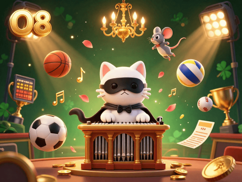 Engage in thrilling betting experiences at O8 with captivating casino elements and characters.
