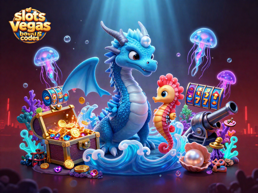 Experience winning with slots of vegas bonus codes illustrated in a vibrant underwater fantasy scene.