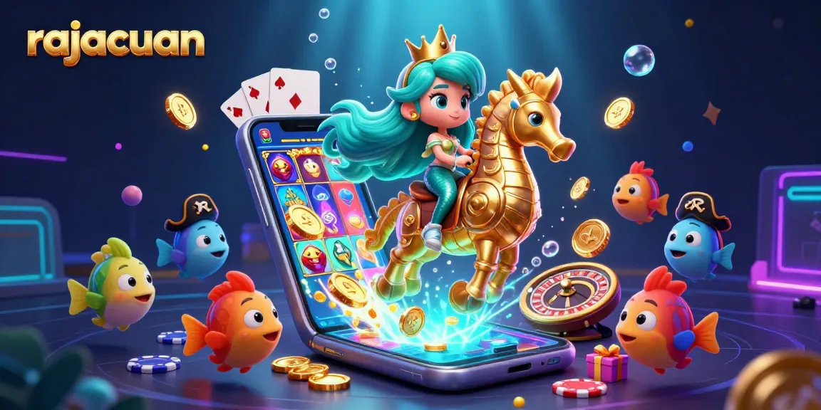 Engage in thrilling gameplay with rajacuan's vibrant casino adventure featuring a mermaid and seahorse!