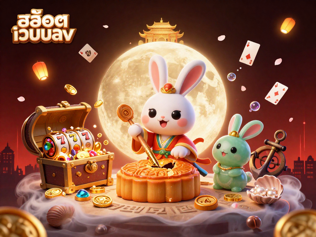 Spin and win at สล็อตเว็บตรง, illustrated by a lively scene featuring iconic symbols and characters from a vibrant casino.