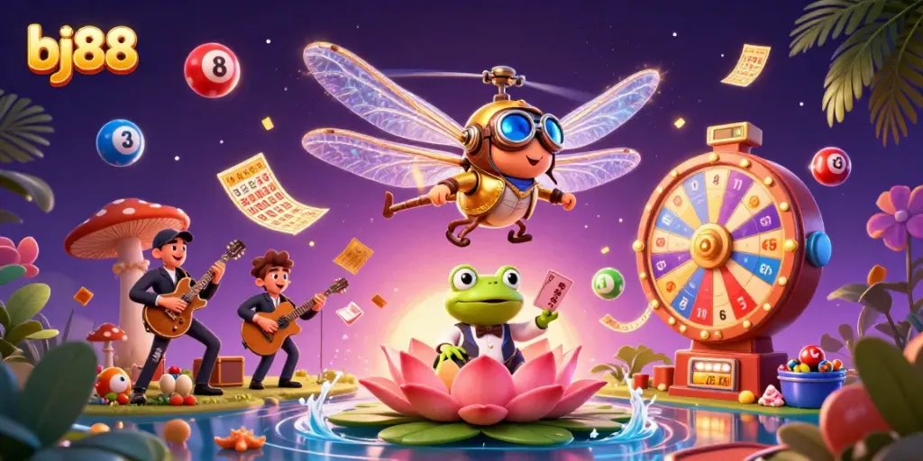 Experience thrilling games at bj88 with a vibrant casino scene featuring dynamic characters and exciting elements.