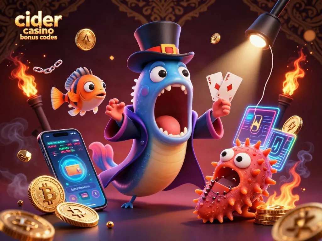 Cider casino bonus codes highlight free coins and promotional offers within a vibrant casino scene.