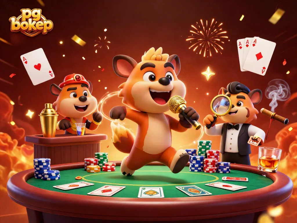 Engage with pg bokep in an animated casino scene featuring humor, drinks, and gaming