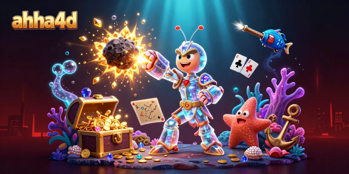 Explore exciting gaming with ahha4d featuring a dynamic scene of mythical characters amidst gold and treasures.