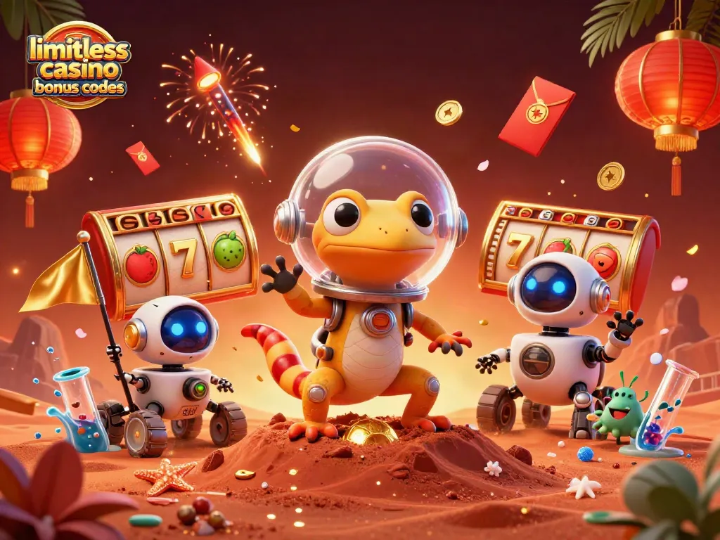 Unlock limitless casino bonus codes with this vibrant Martian adventure full of gaming elements!