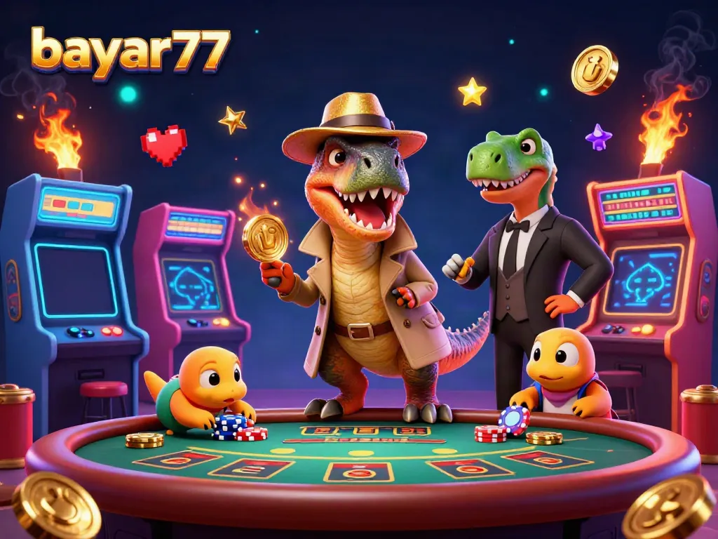 Experience seamless gaming on bayar77 with animated casino characters and vibrant 3D elements.