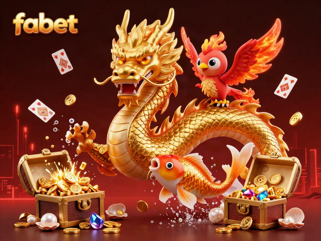 Experience thrilling gameplay at fabet with vibrant dragons, koi fish, and stunning casino visuals.