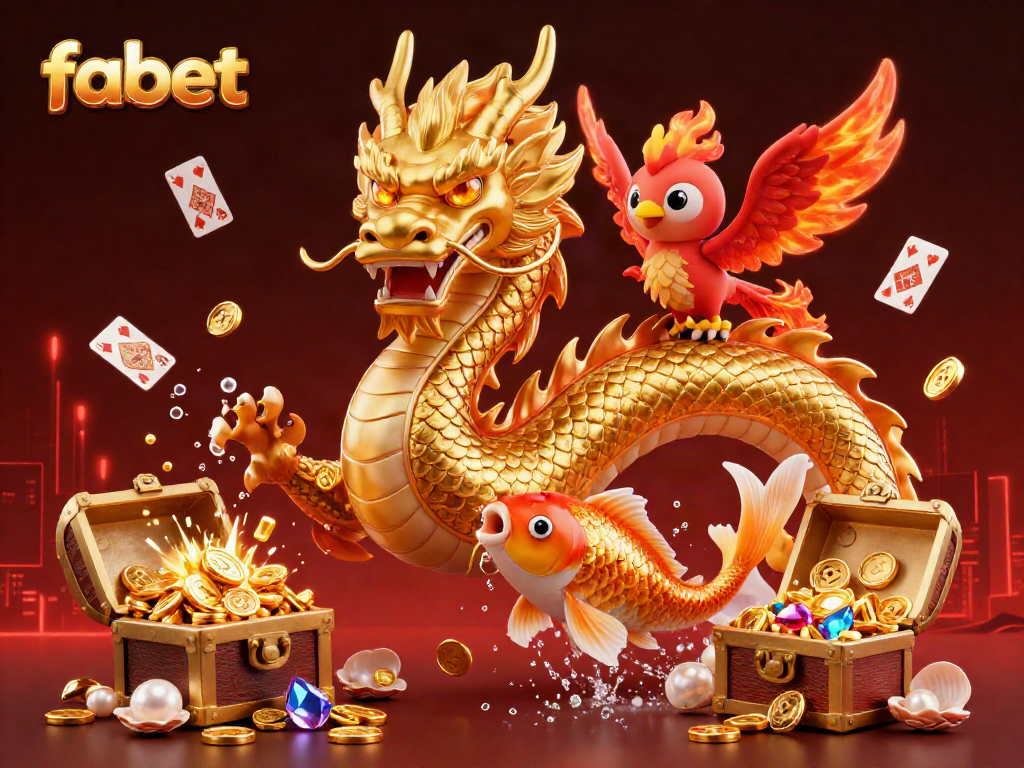 Experience thrilling gameplay at fabet with vibrant dragons, koi fish, and stunning casino visuals.