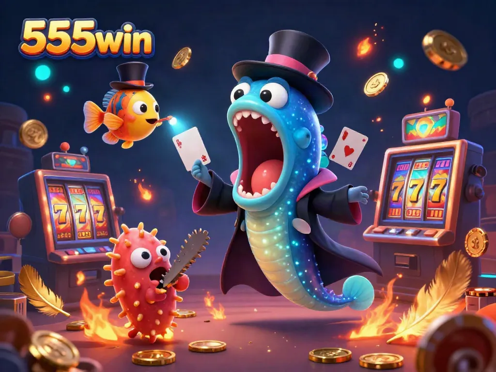 Engage in the thrilling 555win casino experience with vibrant characters and dynamic elements!