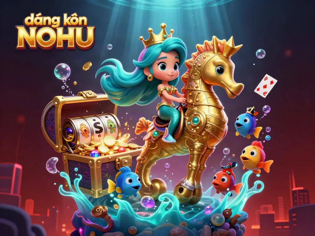 Experience exciting gameplay at đăng nhập NOHU with vibrant underwater characters and slot gaming elements.