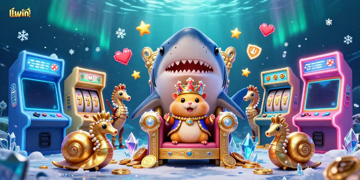 Experience casino excitement with llwin-themed gold coins and game machines in a vibrant 3D scene.