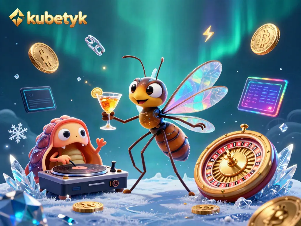 Engage with kubetyk’s vibrant casino scene featuring a frozen mosquito mascot, trilobite DJ, and an ammonite roulette wheel