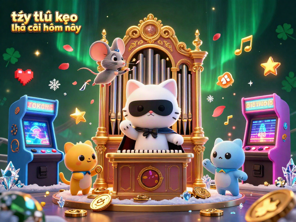 Wager on tỷ lệ kèo nhà cái hôm nay with vibrant 3D casino-themed artwork featuring colorful game elements.