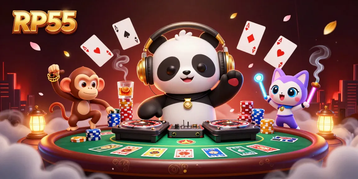Experience RP55's exciting gaming scene with vibrant characters and rich casino elements.