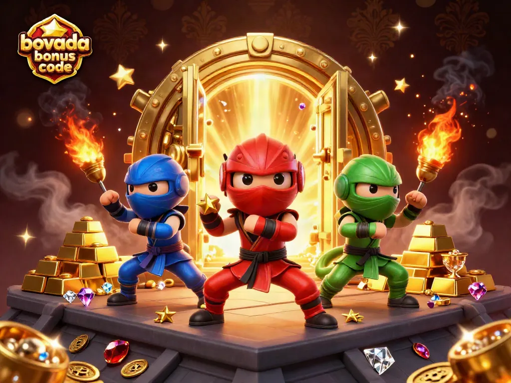 Engage with the thrilling world of Bovada bonus code as ninja chameleons celebrate big wins with gold!