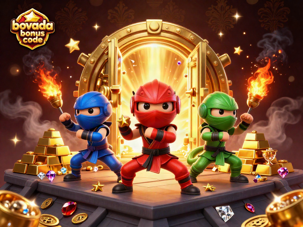 Engage with the thrilling world of Bovada bonus code as ninja chameleons celebrate big wins with gold!