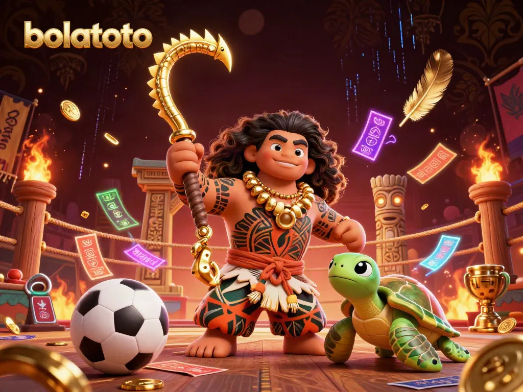 Bet on bolatoto with dynamic sports elements and mesmerizing effects in a detailed illustration.