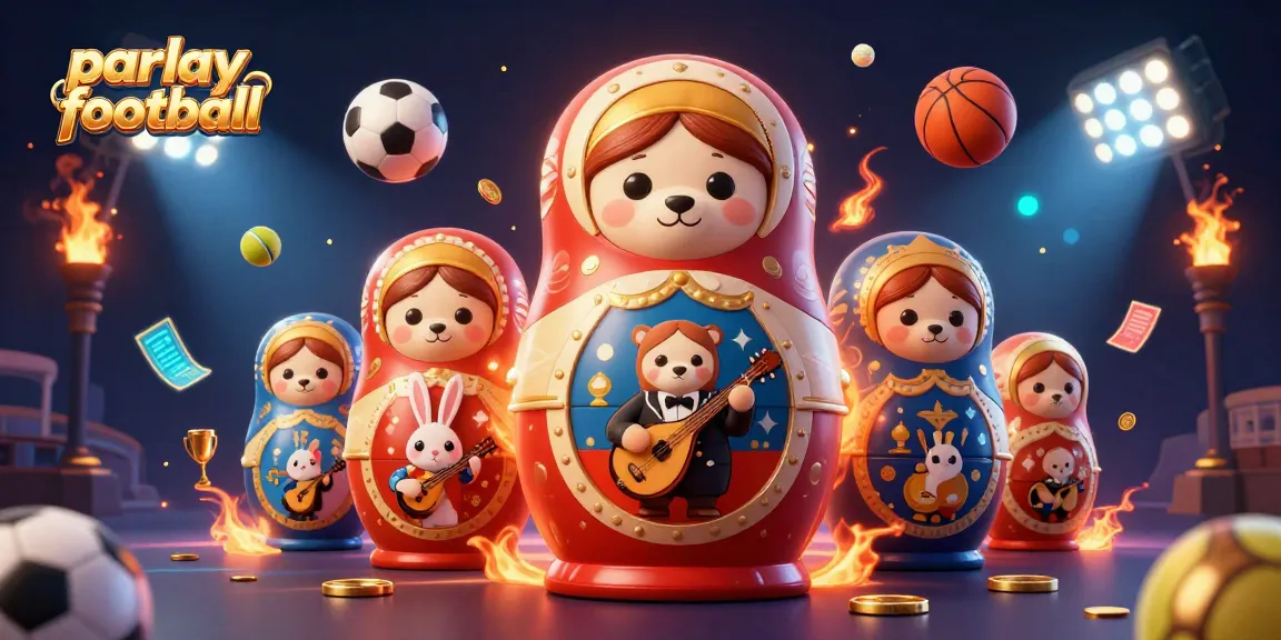 Engage with parlay football through vibrant 3D illustration showcasing dynamic sports betting elements.
