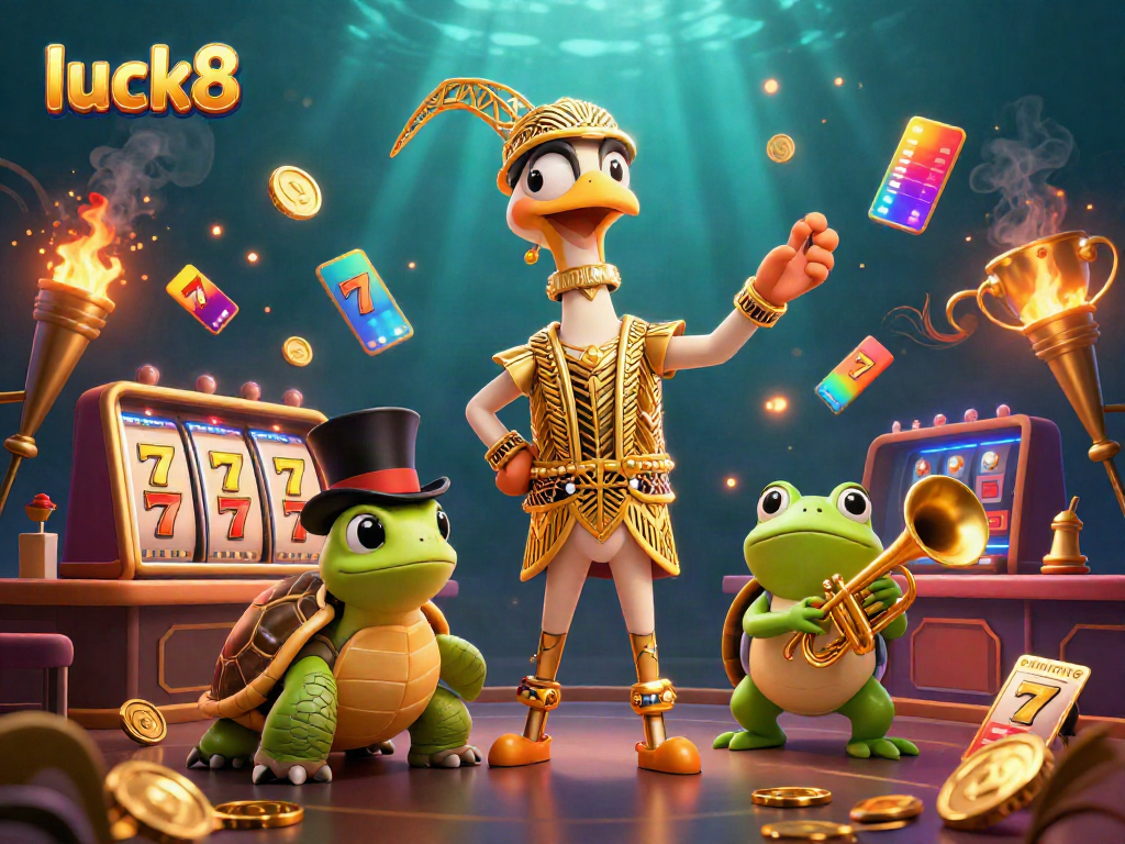 Experience the exciting gameplay of luck8 with vibrant casino elements in a stunning 3D scene.