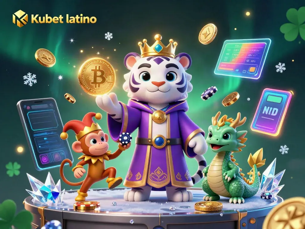 Engage with Kubet latino's vibrant casino scene featuring 3D characters and gaming elements.