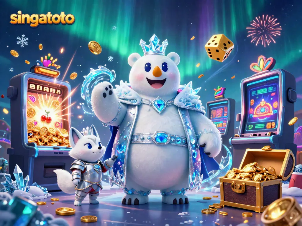 Engage with the singatoto adventure featuring a frost king polar bear and slot machine riches.