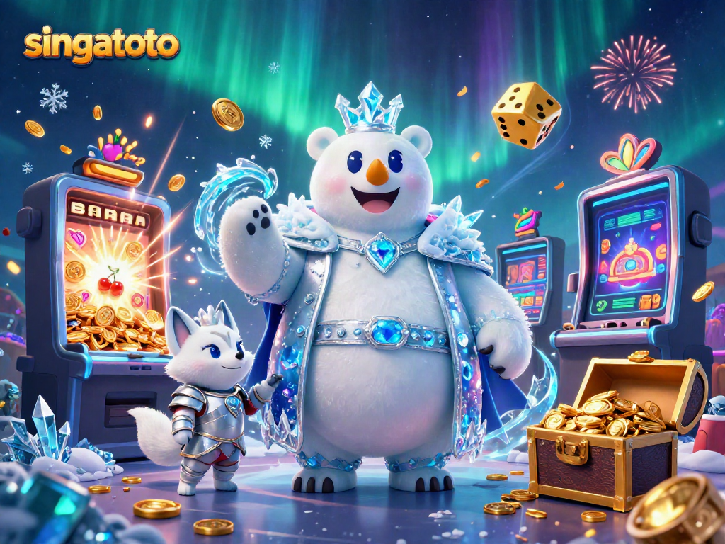 Engage with the singatoto adventure featuring a frost king polar bear and slot machine riches.