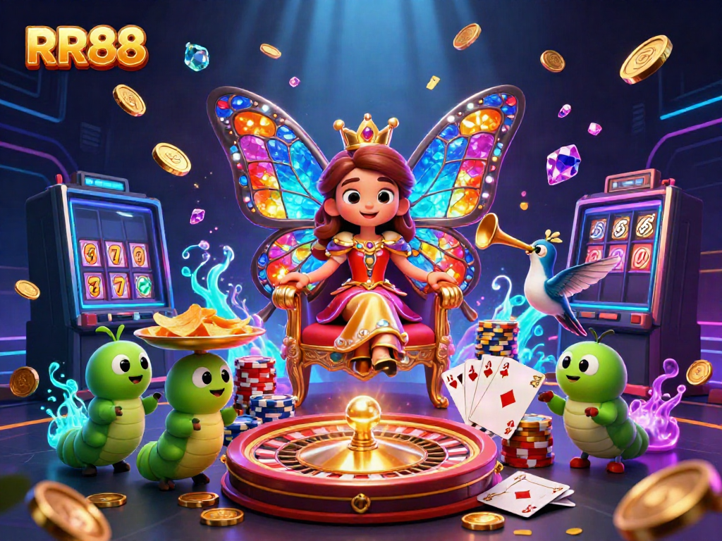 Experience excitement at RR88 with vibrant casino games, dazzling coins, and a fairy-tale atmosphere.
