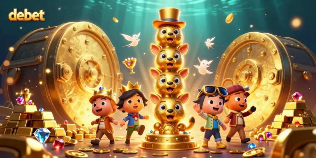Experience thrilling casino action at debet with a vibrant totem and treasure galore.