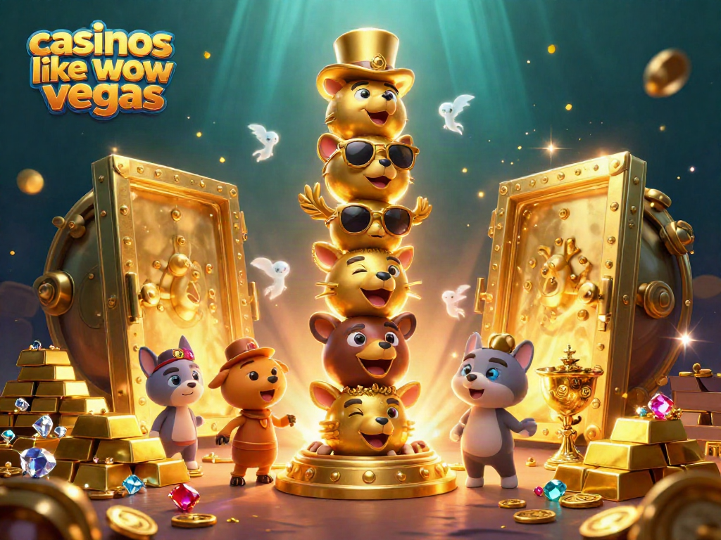 Experience the charm of casinos like WOW Vegas, featuring golden treasures and festive 3D characters.