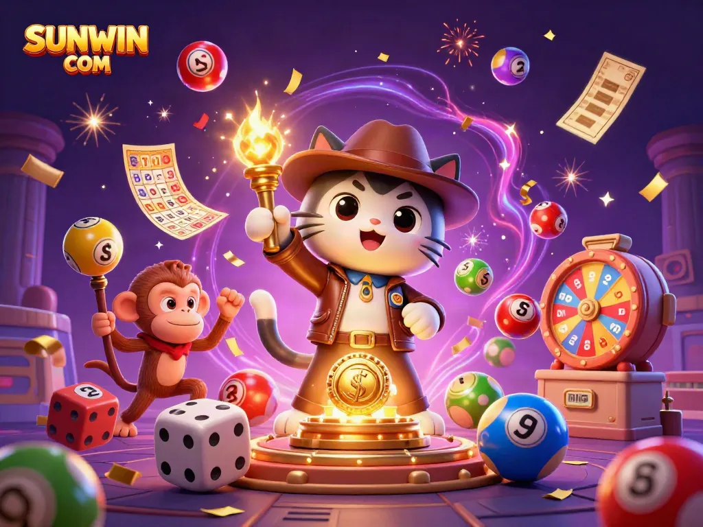 Engage with thrilling games at SUNWIN COM featuring vibrant casino elements and a captivating explorer scene.