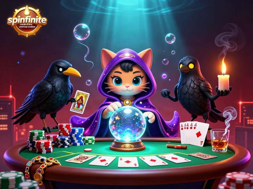 Engage with Spinfinite casino bonus codes through this vibrant 3D casino scene.