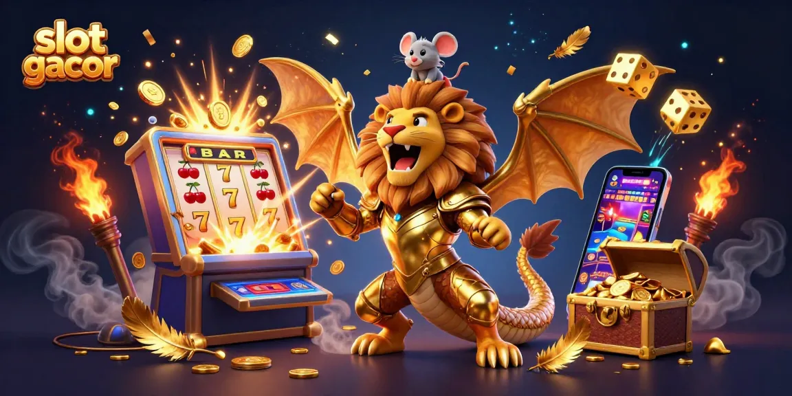 Menangkan slot gacor dengan kombinasi slot mesin 3D dan karakter fantastis dalam ilustrasi kasino.